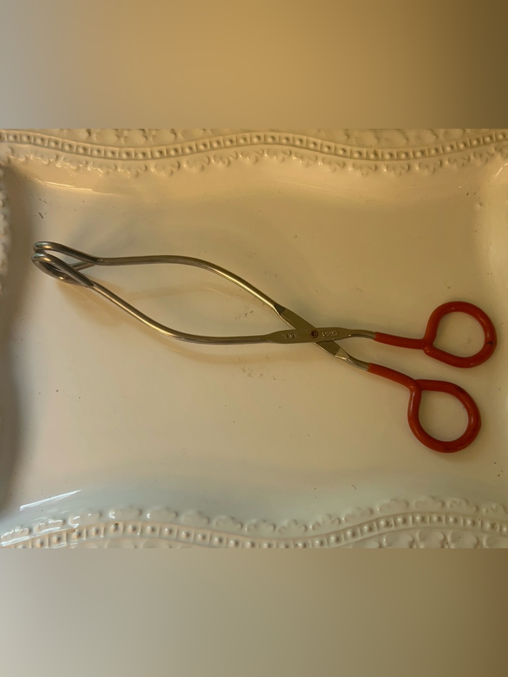 Vintage EKCO Red Handled Kitchen Tongs